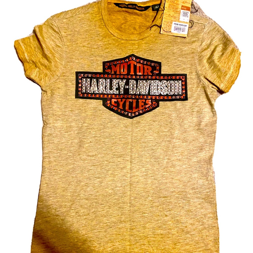 (NWT) Harley-Davidson Studded Bar & Shield Tee